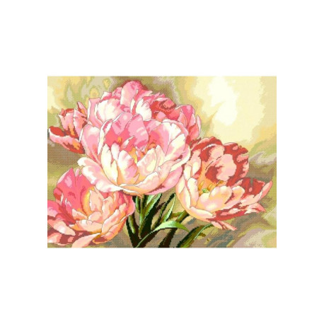 Рожеві тюльпани Канва з нанесеним малюнком для вишивання