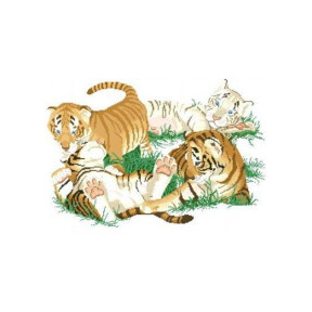 Тигрята Канва с нанесенным рисунком для вышивки крестом Світ можливостей 836СМД