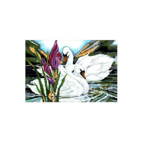 Пара лебедей Канва с нанесенным рисунком для вышивки крестом Світ можливостей 8113СМД