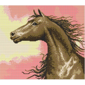 Рисунок на ткани Повитруля Б4 02 Лошадь на восходе фото