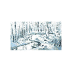 Зимовий ліс Канва з нанесеним малюнком для вишивання хрестиком