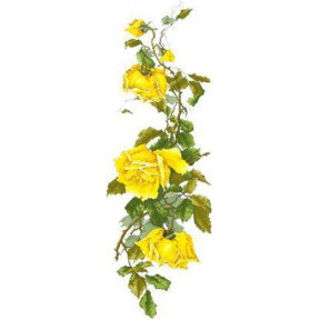 Гілочка жовтих троянд Канва з нанесеним малюнком для вишивання хрестиком Світ можливостей 1102СМД
