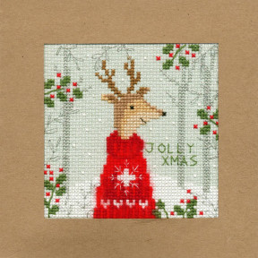 Рождественский олень Набор-открытка для вышивания крестом Bothy