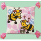 Веселые пчелки Набор для вышивания крестом подушки Чарівна Мить РТ-111
