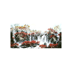 Яскравий водоспад Канва з нанесеним малюнком для вишивання
