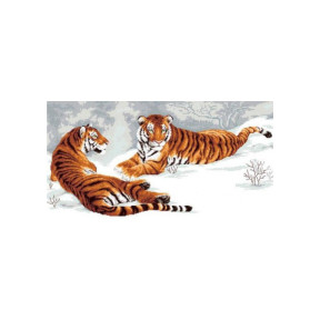 Тигри на привалі Канва з нанесеним малюнком для вишивання