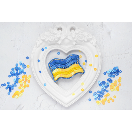 Прапор України Набір для вишивання прикраси бісером Tela Artis