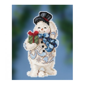 Сніговик з подарунком Набір для вишивання хрестиком Mill Hill JS202011