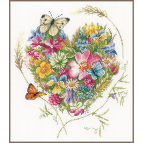Набор для вышивания Lanarte  A heart of flowers Сердце цветов PN-0169960