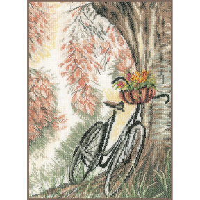 Набір для вишивання Lanarte Bike & Flower basket Велосипед та квітковий кошик PN-0171414