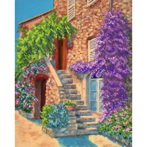 Рисунок на ткани Картины Бисером S-025 Цветущий дворик фото