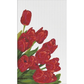 Букет тюльпанов (белая канва) Набор для вышивки крестиком Dantel 072
