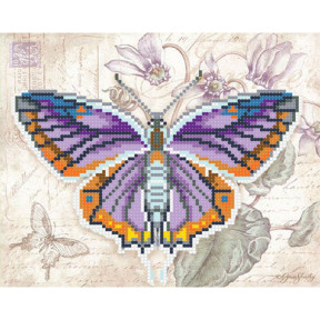 Сиреневая бабочка Схема для вышивки бисером Повитруля Т4 29