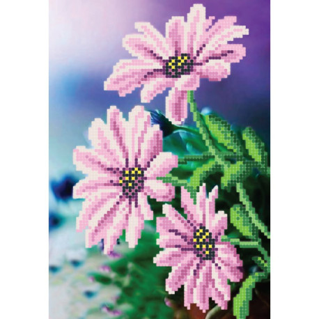 Фіолетові квіти Схема для вишивки бісером Повітруля Т6 48 фото