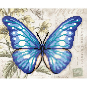 Синяя бабочка Схема для вышивки бисером Повитруля Т4 14