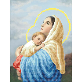 Дева Мария с младенцем Схема для вышивки бисером Повитруля Т3 116