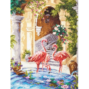 Набор для вышивки крестом Чудесная игла 64-02 Розовые фламинго