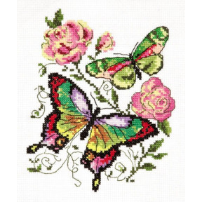 Набір для вишивки хрестиком Чудова голка 42-04 Метелики і троянди