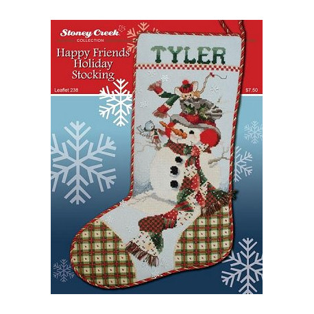 Happy Friends Holiday Stocking Схема для вышивки крестом Stoney Creek LFT238