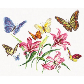 Набір для вишивки хрестиком Чудова голка 42-05 Лілії і метелики
