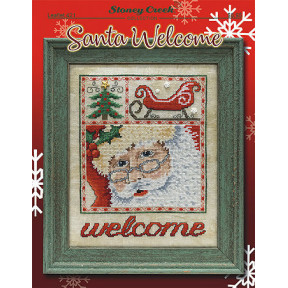 Santa Welcome Схема для вышивки крестом Stoney Creek LFT421