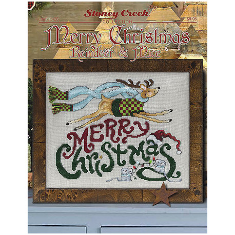 Merry Christmas Reindeer & Mice Схема для вишивання хрестиком Stoney Creek LFT426