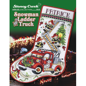 Snowman Ladder Truck Stocking Схема для вышивки крестом Stoney Creek LFT452