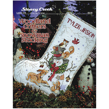 Woodland Critters & Snowman Stocking Схема для вышивки крестом Stoney Creek LFT476