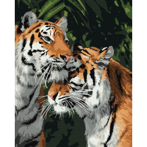 Тигрове кохання Картина за номерами Ідейка Полотно на підрамнику 40х50 см КНО4301