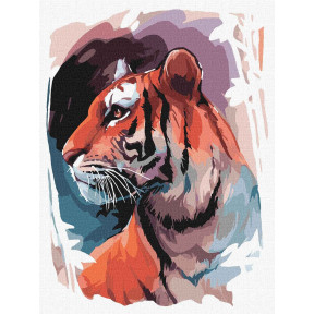 Погляд тигра Картина за номерами Ідейка Полотно на підрамнику 30х40 см КНО4233