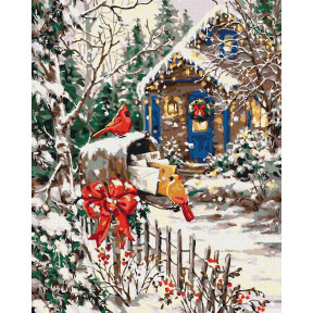 Зимова казка Картина за номерами Ідейка Полотно на підрамнику 40х50 см КНО2251