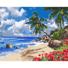 Тропічний острів Картина за номерами Ідейка Полотно на підрамнику 40х50 см KHO2859