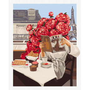 Квітучий Париж ©Kira Corporal Картина за номерами Ідейка Полотно на підрамнику 40х50 см KHO4898
