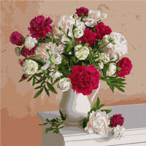 Квіти натхнення ©Ira Volkova Картина за номерами Ідейка Полотно на підрамнику 40х40 см KHO3112
