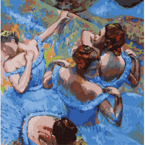 Блакитні танцівниці ©Едгар Дега Картина за номерами Ідейка Полотно на підрамнику 40х40 см KHO4847