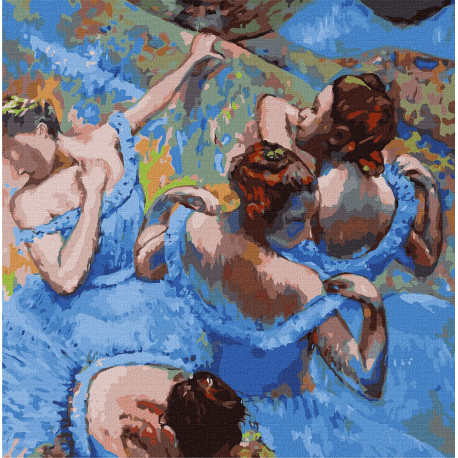 Блакитні танцівниці ©Едгар Дега Картина за номерами Ідейка Полотно на підрамнику 40х40 см KHO4847