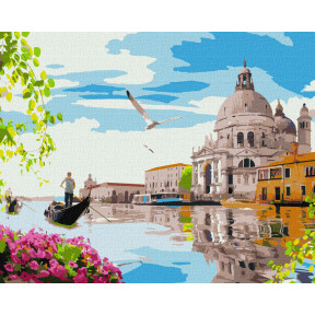 Яскрава Венеція Картина за номерами Ідейка Полотно на підрамнику 40х50 см KHO3620