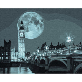 Ніч у Лондоні Картина за номерами Ідейка Полотно на підрамнику 40х50 см KHO3614