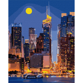 Вулицями Манхеттена Картина за номерами Ідейка Полотно на підрамнику 40х50 см KHO3611