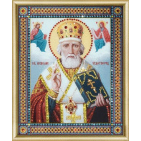 Набор для изготовления картины со стразами Чарівна Мить КС-046 Икона Святителя Николая Чудотворца