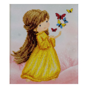 Дівчинка з метеликами Набір для вишивання бісером VDV ТН-0781