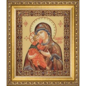 Набор для изготовления картины со стразами Чарівна Мить КС-054 Икона Божьей Матери Владимирская