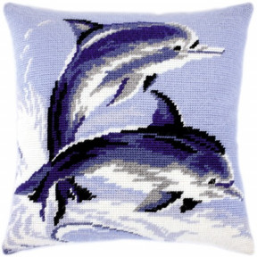 Набір для вишивки подушки Чарівниця V-16 Дельфіни