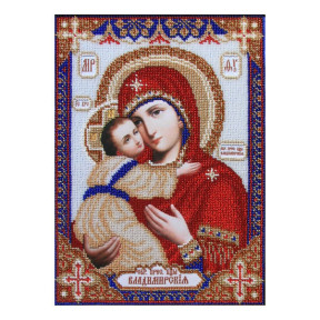 Образ Пресвятої Богородиці Володимирська Схема для вишивання бісером ікони VDV Т-0384