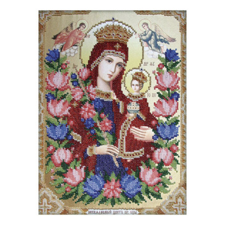 Ікона Божої Матері Нев'янучий колір Схема для вишивання бісером
