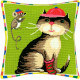 Набір для вишивки подушки Чарівниця V-32 Кот і мишка фото
