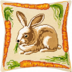 Набір для вишивки подушки Чарівниця V-41 Кролик з морквою