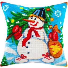 Набор для вышивки подушки Чарівниця V-70 Снеговик фото