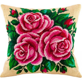 Набор для вышивки подушки Чарівниця V-82 Розовые розы фото