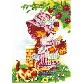 Девочка с яблоками Схема для вышивки бисером Alisena B-1109a
